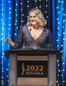 Dr. Michelle Campbell at podium