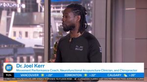 Dr. Joel Kerr on the set of Breakfast Television