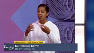 Dr. Nekessa Remy on the set of Global News' morning show