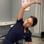 Dr. Nardine Bekhit demonstrates exercise