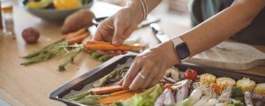 hands sorting vegetables