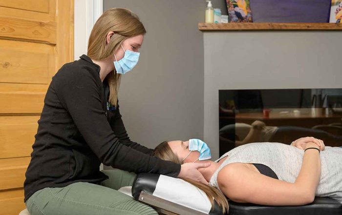 Dr. Lawson providing concussion care to patient