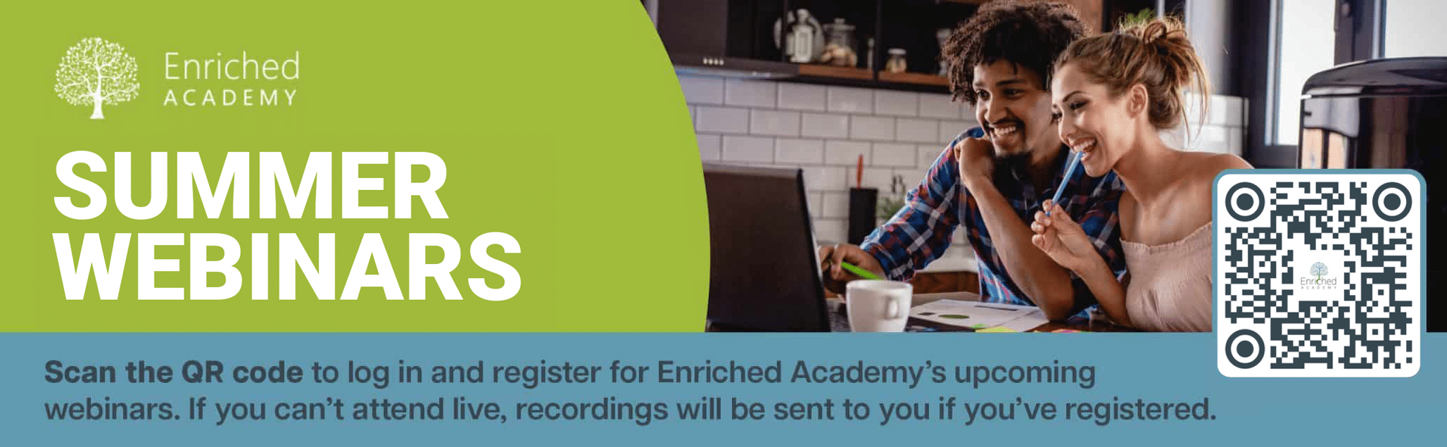 Enriched Academy summer webinars page banner