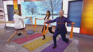 Dr. Nekessa Remy demonstrating exercises to prevent injury on Global News.
