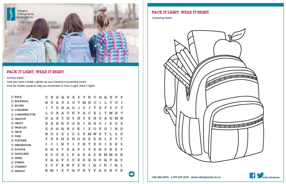 Chiropractic Kids Coloring Sheet