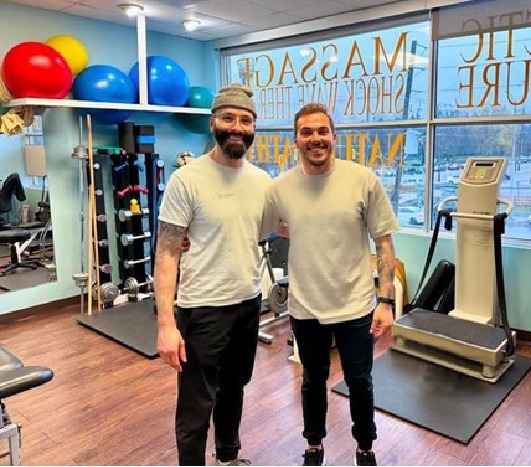 Dahlgren (right) with Sports Specialist Rehabilitation Centre co-owner Dr. Paolo De Ciantis