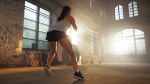 Woman exercising in gym