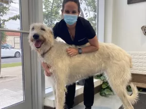 Dr. Taron Carruthers with dog