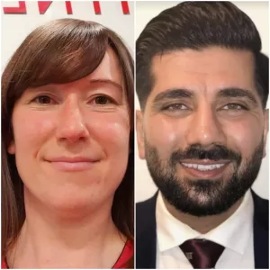 Chiropractor Dr. Ashor Sworesho (right) and Kim Jory, fitness manager (left)