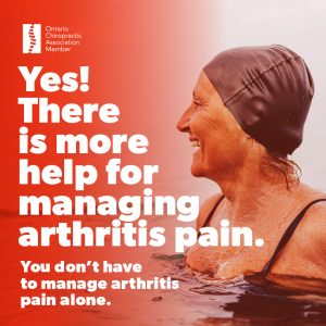 A woman in a swimming pool, with a caption that reads "Yes! There is more help for managing arthritis pain."
